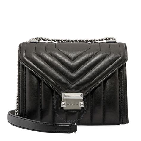 michael kors whitney tote black|whitney medium quilted shoulder bag.